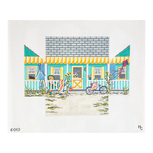 Needle Crossings Beach House Brick Needlepoint Canvas
