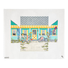 Needle Crossings Beach House Brick Needlepoint Canvas
