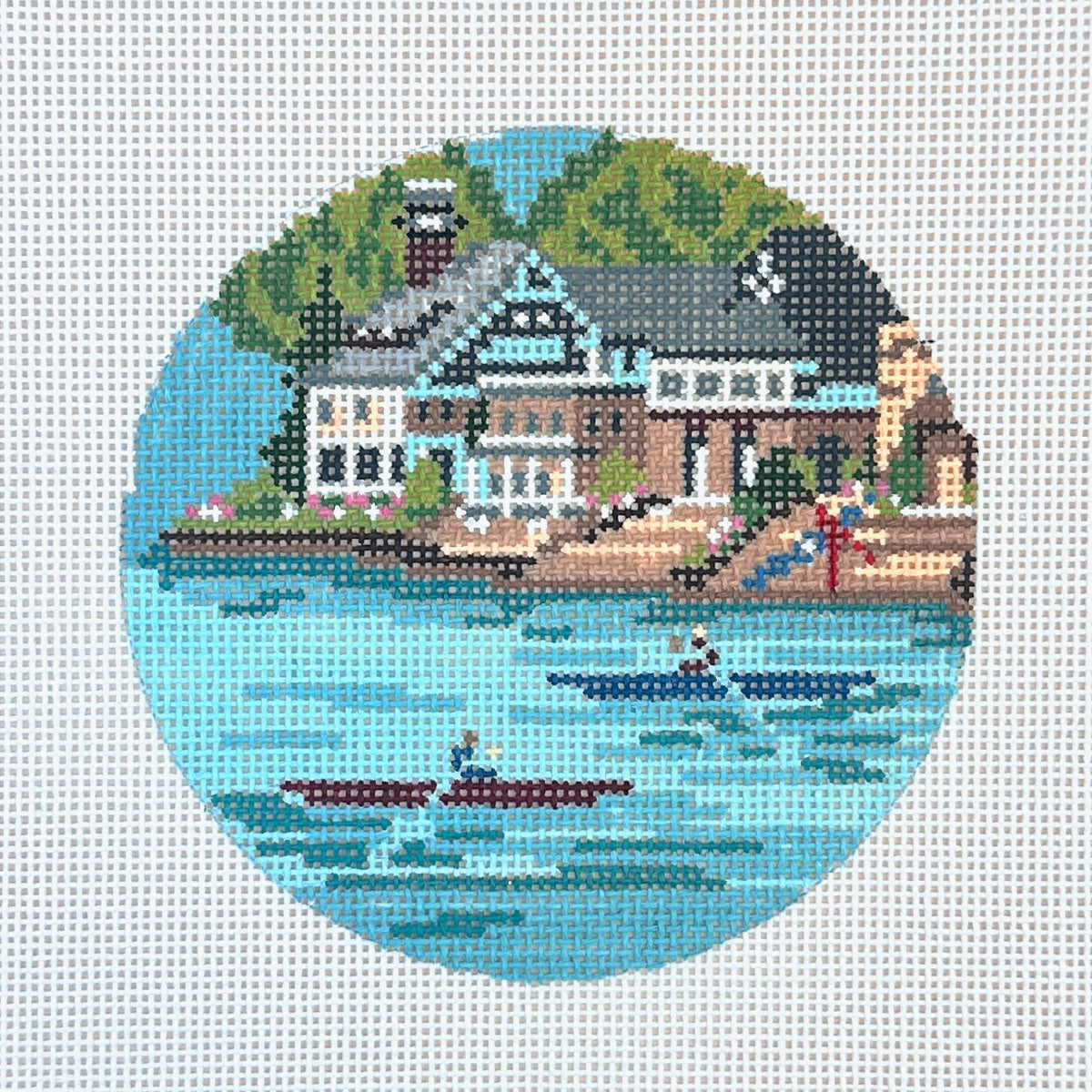 Needle Crossings Boathouse Row Ornament Needlepoint Canvas