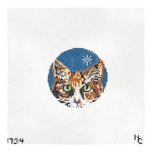 Needle Crossings Calico Cat Ornament Needlepoint Canvas