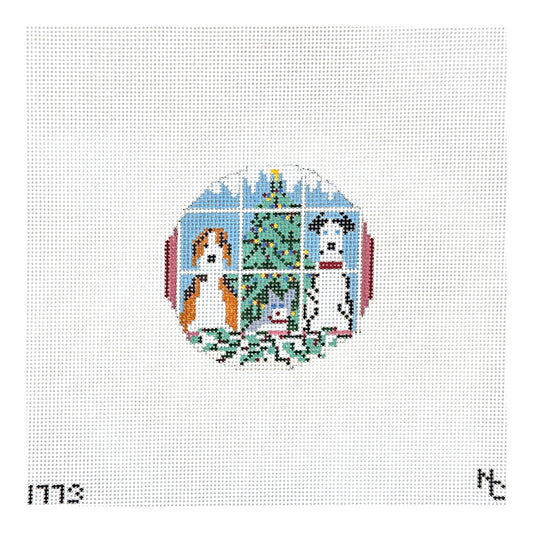 Needle Crossings Christmas Pets Ornament Needlepoint Canvas - 18m