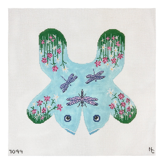 Needle Crossings Dragonfly Frog Needlepoint Canvas