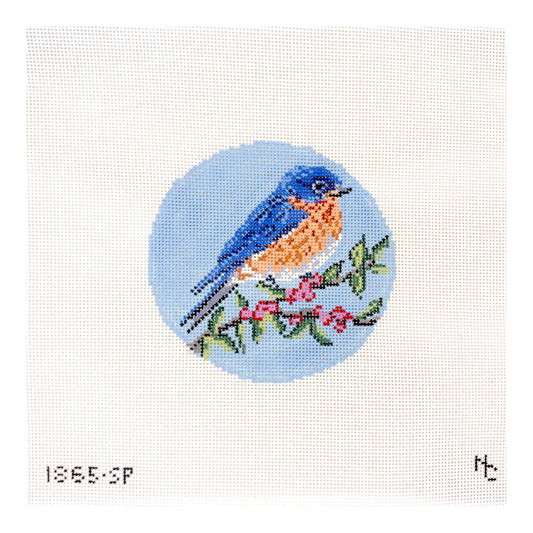 Needle Crossings Eastern Bluebird Ornament Needlepoint Canvas