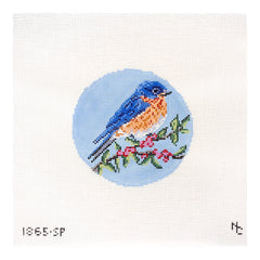 Needle Crossings Eastern Bluebird Ornament Needlepoint Canvas