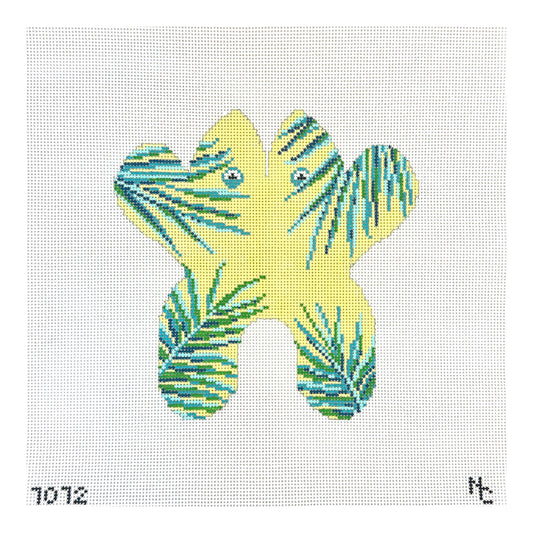 Needle Crossings Palms Small Frog Needlepoint Canvas