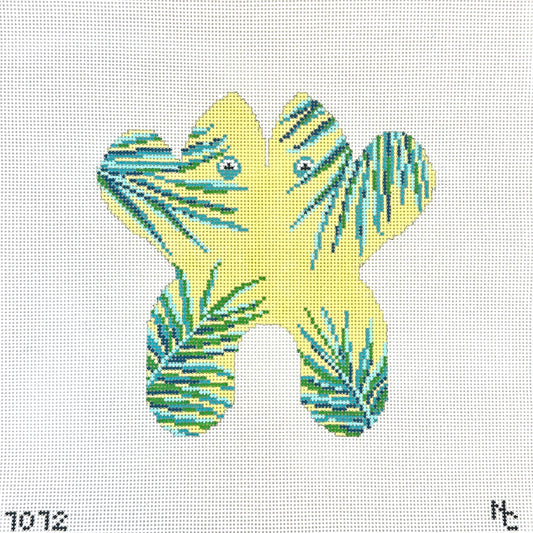 Needle Crossings Palms Small Frog Needlepoint Canvas