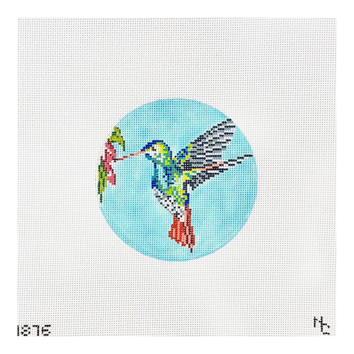 Needle Crossings Rufous Tailed Hummingbird Ornament Needlepoint Canvas