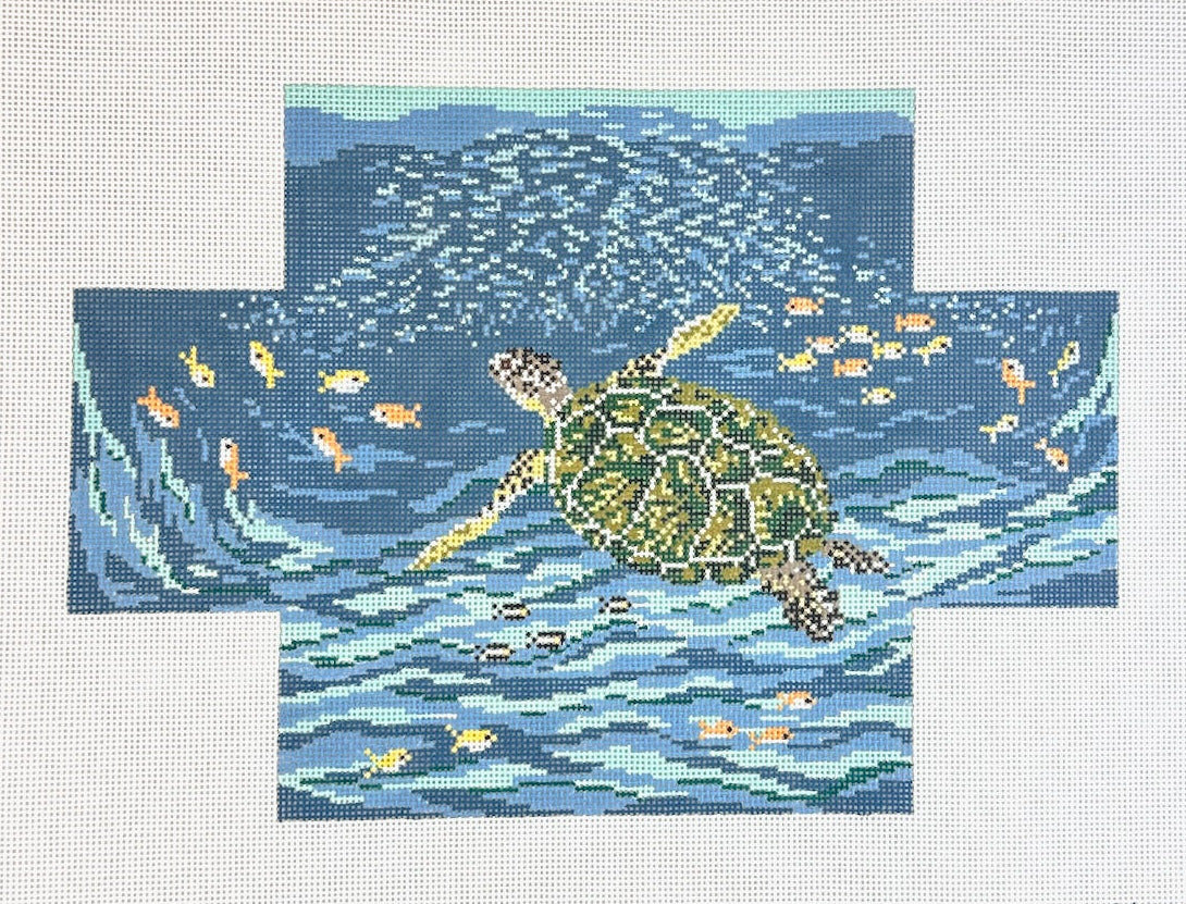Needle Crossings Sea Turtle Brick Cover Needlepoint Canvas
