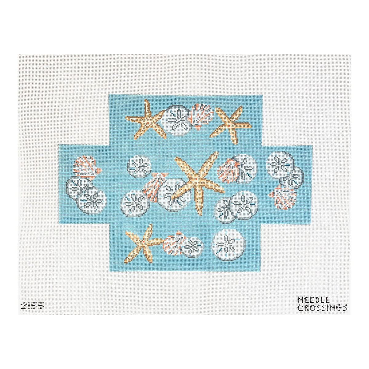 Needle Crossings Starfish Shells and Sand Dollar Brick Needlepoint Canvas