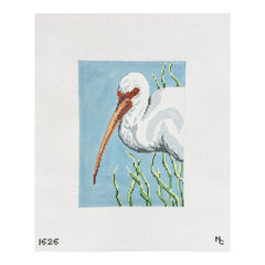 Needle Crossings White Ibis Needlepoint Canvas