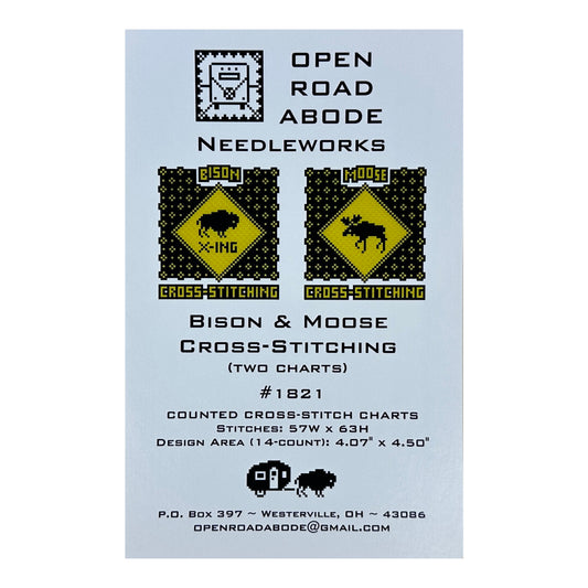 Open Road Abode Needleworks Bison and Moose Cross Stitching Cross Stitch Pattern