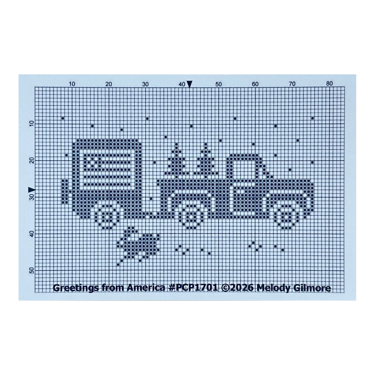 Open Road Abode Needleworks Greetings from America Cross Stitch Pattern