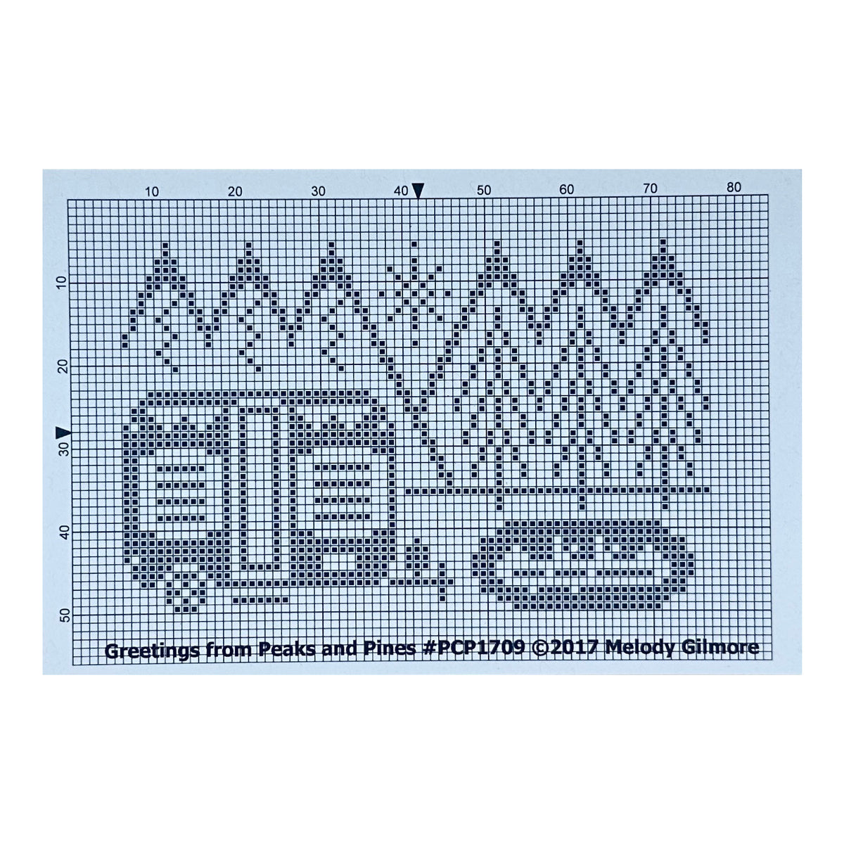Open Road Abode Needleworks Greetings from Peaks and Pines Cross Stitch Pattern