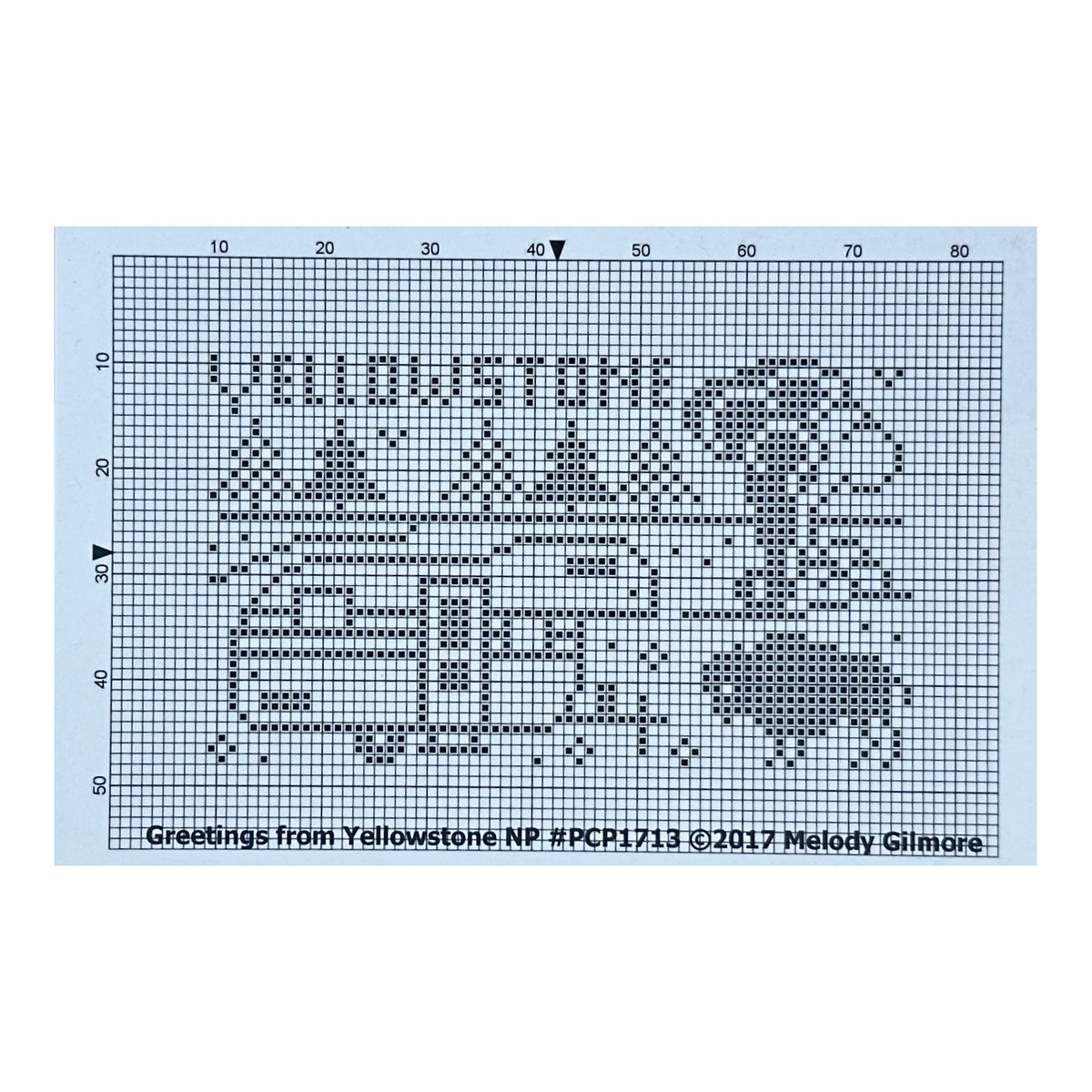 Open Road Abode Needleworks Greetings from Yellowstone NP Cross Stitch Pattern