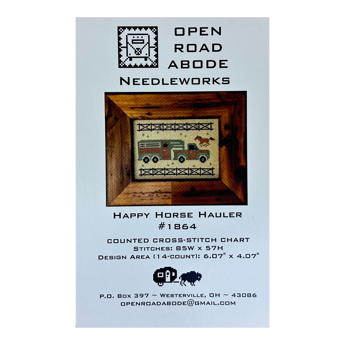 Open Road Abode Needleworks Happy Horse Hauler Cross Stitch Pattern