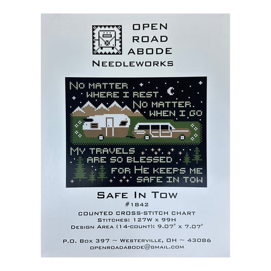Open Road Abode Needleworks Safe In Tow Cross Stitch Pattern