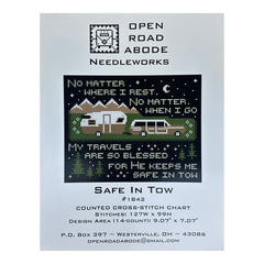 Open Road Abode Needleworks Safe In Tow Cross Stitch Pattern