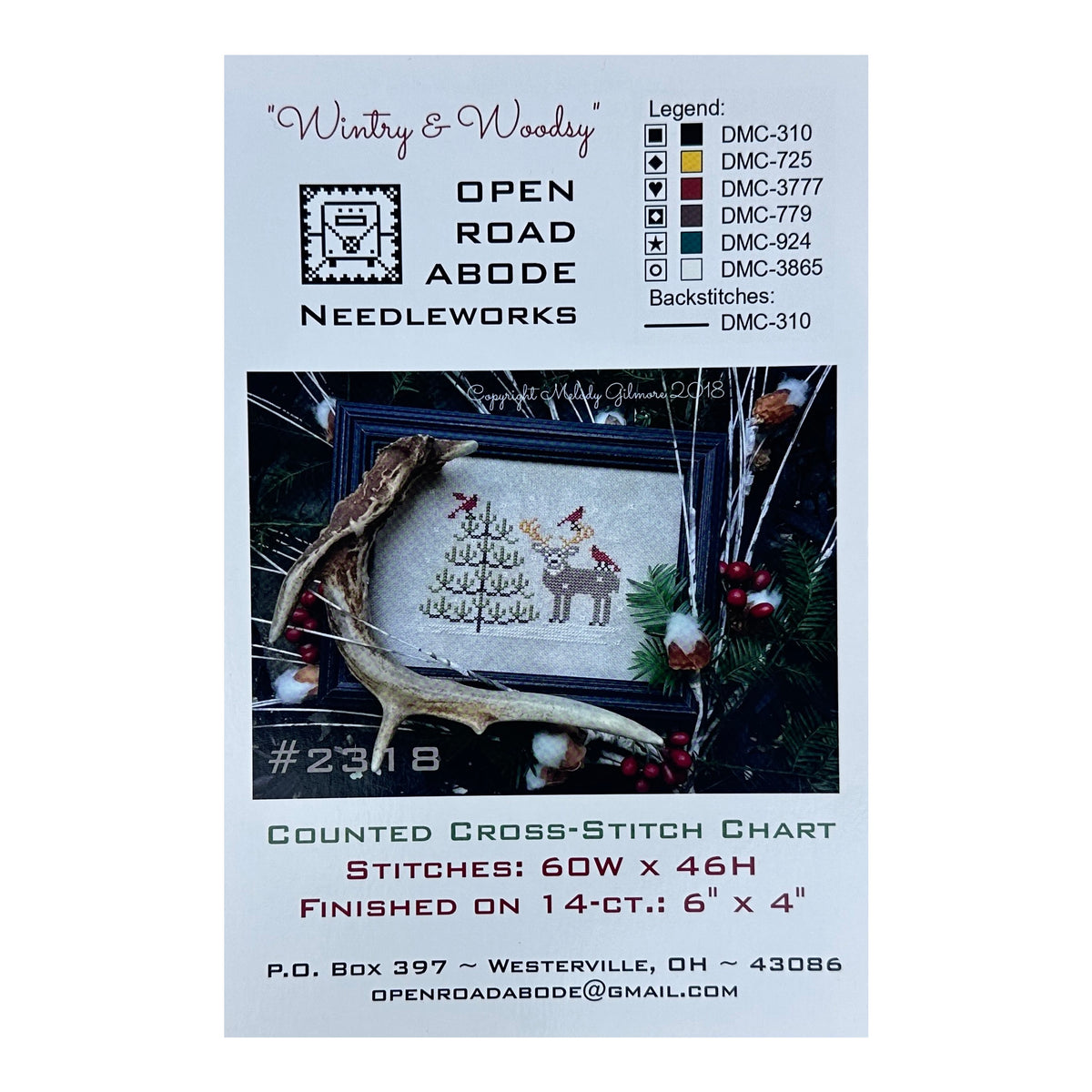 Open Road Abode Needleworks Wintry and Woodsy Cross Stitch Pattern