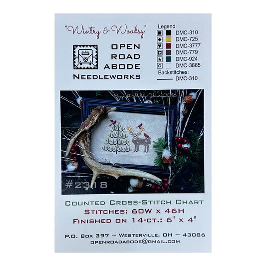 Open Road Abode Needleworks Wintry and Woodsy Cross Stitch Pattern
