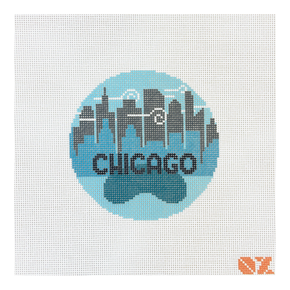 Oz Needle and Thread Chicago Retro Travel Needlepoint Canvas