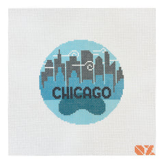 Oz Needle and Thread Chicago Retro Travel Needlepoint Canvas