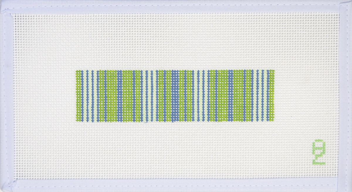 Oz Needle and Thread Green Ticking Fob Needlepoint Canvas