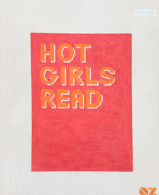 Oz Needle and Thread Hot Girls Read Pink Needlepoint Canvas