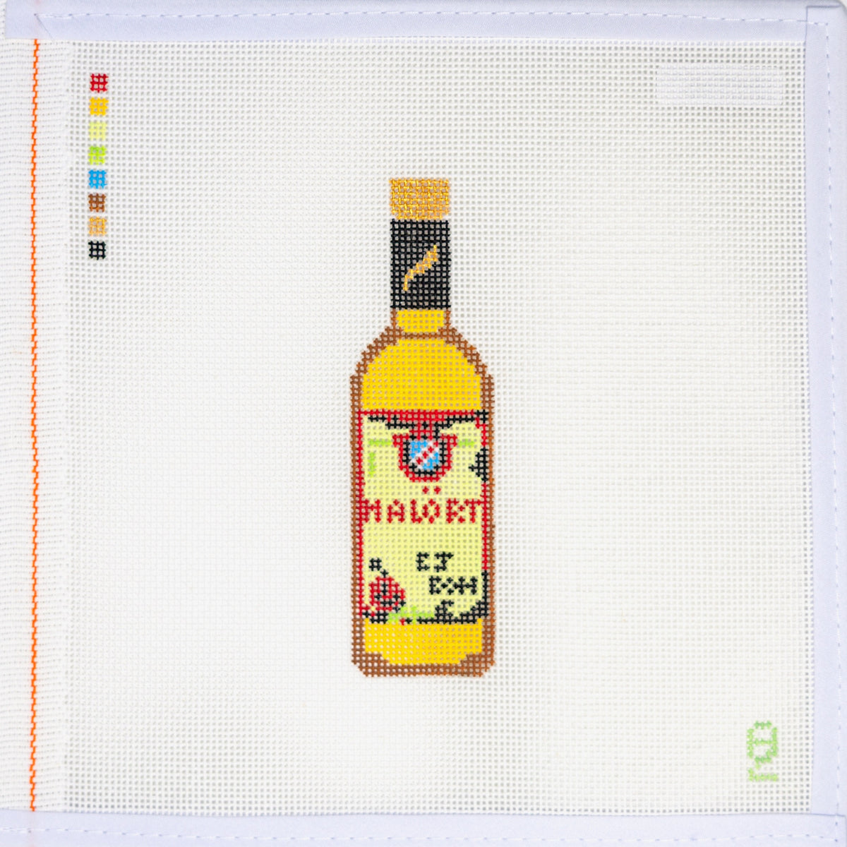Oz Needle and Thread Malort Bottle Needlepoint Canvas