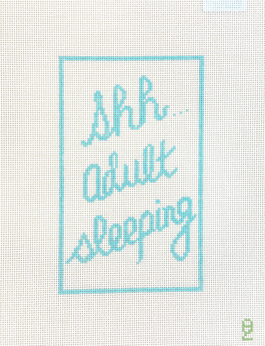 Oz Needle and Thread Shh..Adult Sleeping Door Hanger Needlepoint Canvas