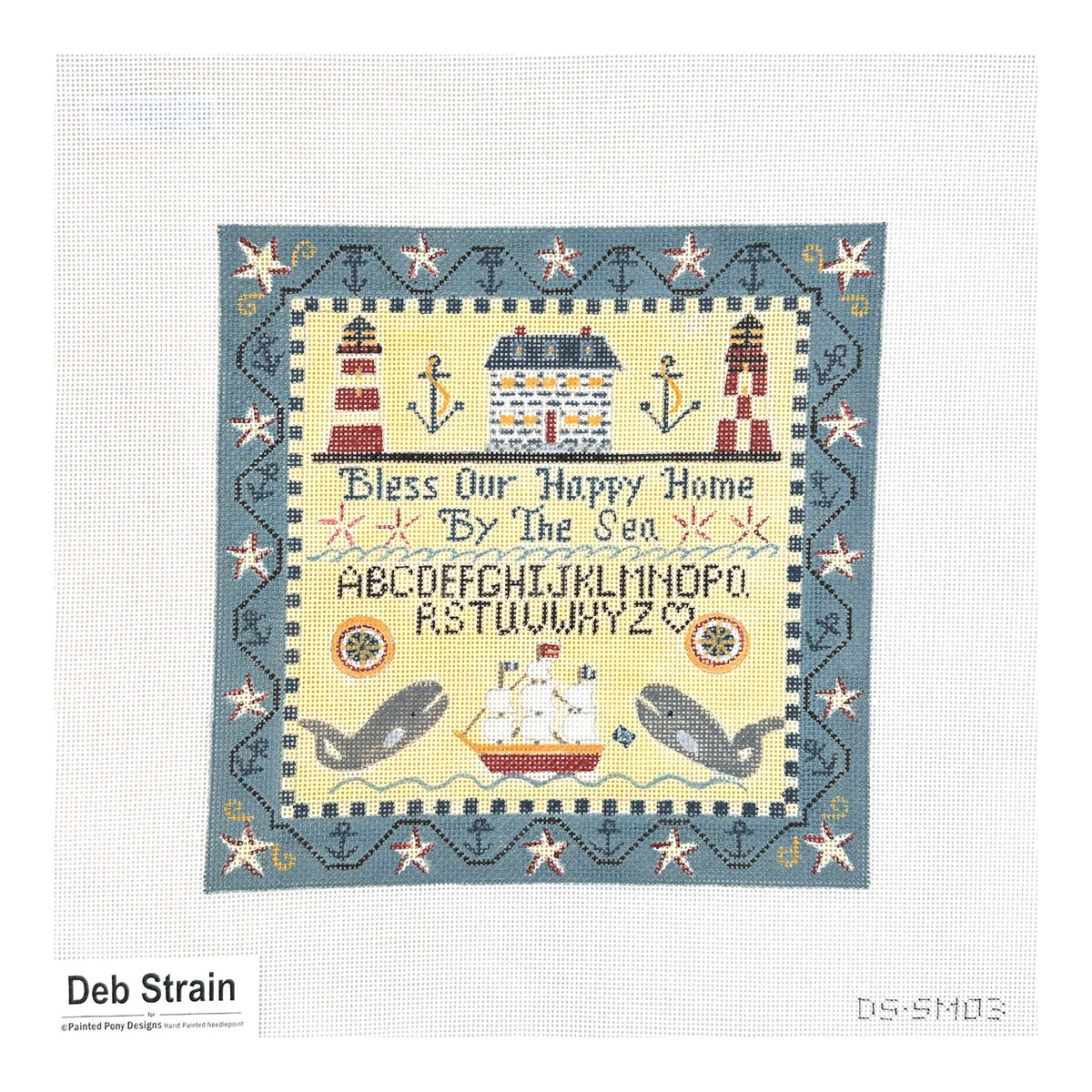 Painted Pony Designs Deb Strain Happy Sea Home Needlepoint Canvas
