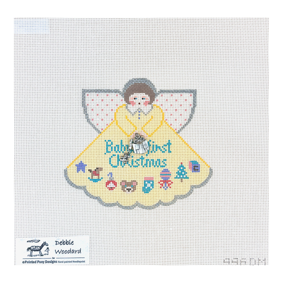 Painted Pony Designs Debbie Woodard Baby st Christmas (yellow) Angel Needlepoint Canvas