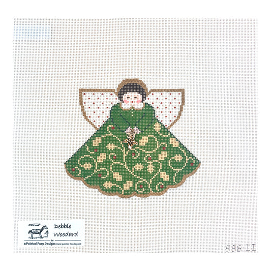 Painted Pony Designs Debbie Woodard Christmas Vine Angel Needlepoint Canvas