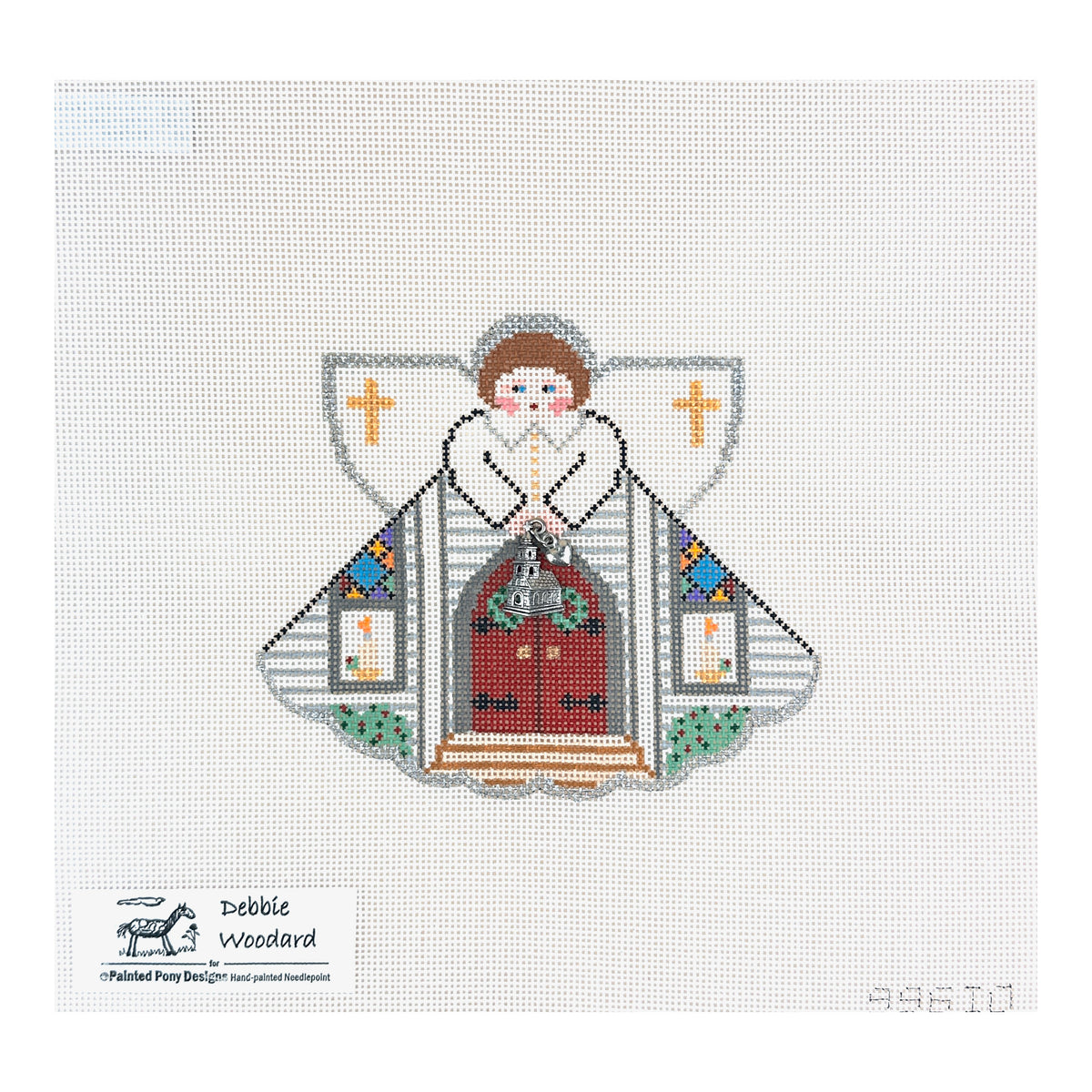 Painted Pony Designs Debbie Woodard Church Angel Needlepoint Canvas