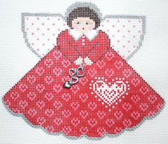 Painted Pony Designs Debbie Woodard Heart to Heart Angel Needlepoint Canvas