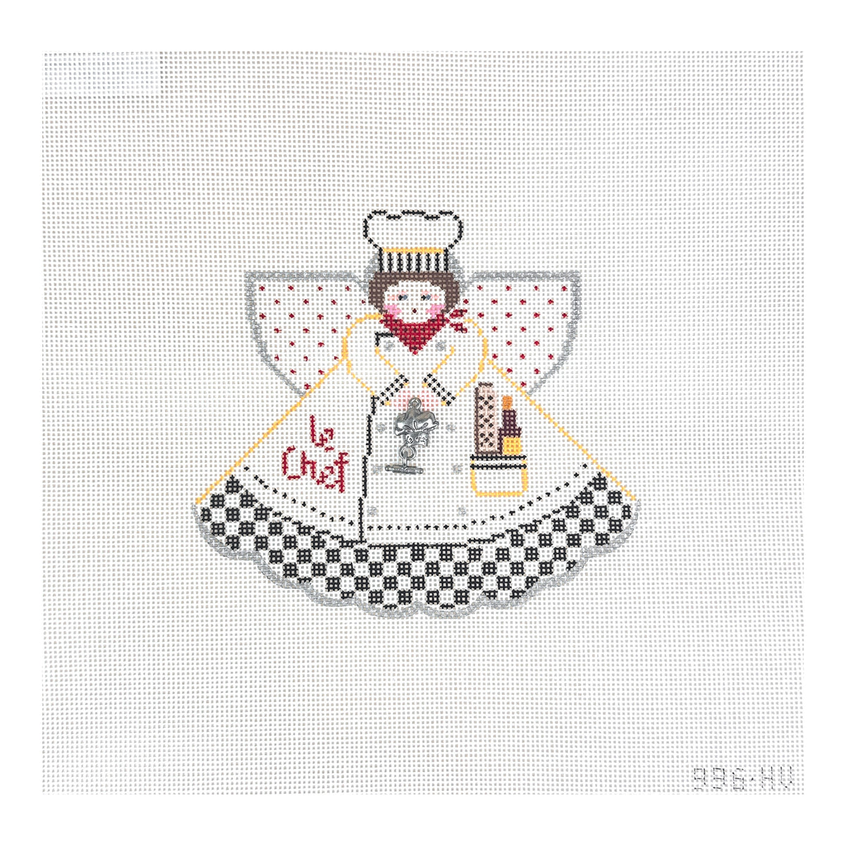 Painted Pony Designs Debbie Woodard Le Chef Angel Needlepoint Canvas