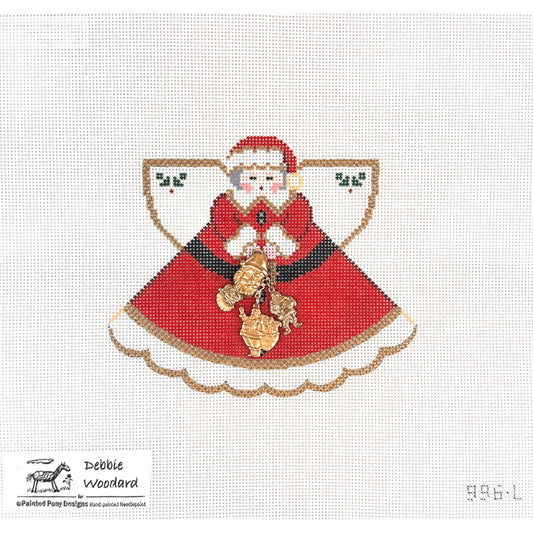 Painted Pony Designs Debbie Woodard Mrs. Santa Angel Needlepoint Canvas