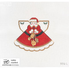 Painted Pony Designs Debbie Woodard Mrs. Santa Angel Needlepoint Canvas