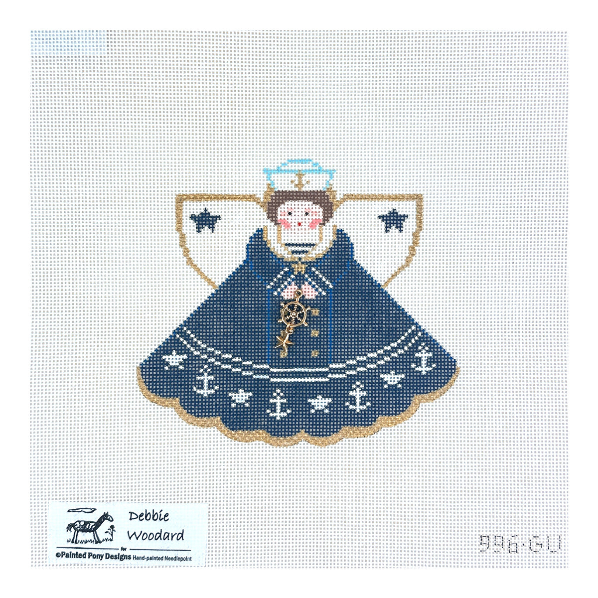 Painted Pony Designs Debbie Woodard Sailor Girl Angel Needlepoint Canvas