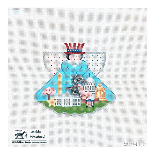 Painted Pony Designs Debbie Woodard Washington DC Travel Angel Needlepoint Canvas