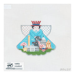 Painted Pony Designs Debbie Woodard Washington DC Travel Angel Needlepoint Canvas