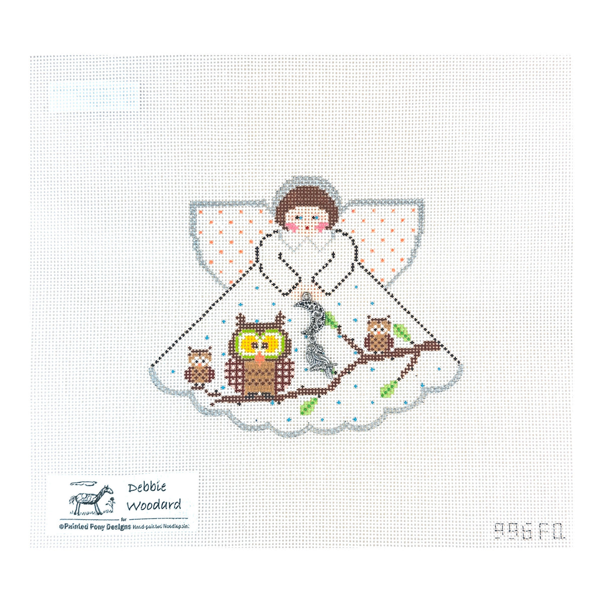 Painted Pony Designs Debbie Woodard What a Hoot Angel Needlepoint Canvas