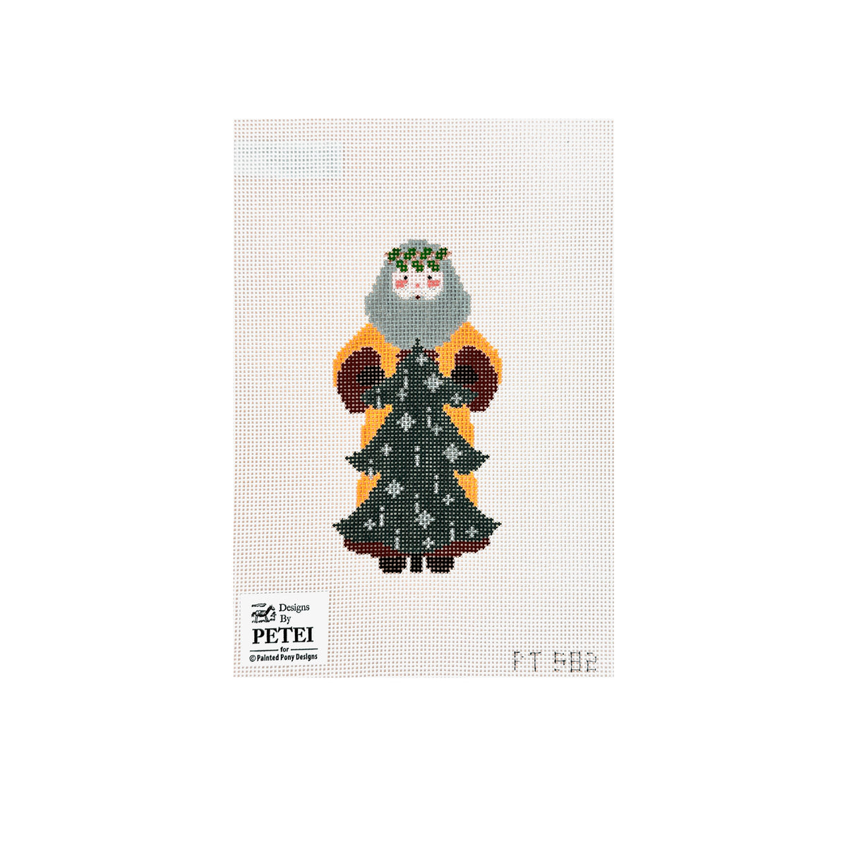 Painted Pony Designs Designs by Petei Blue Spruce Father Christmas Needlepoint Canvas