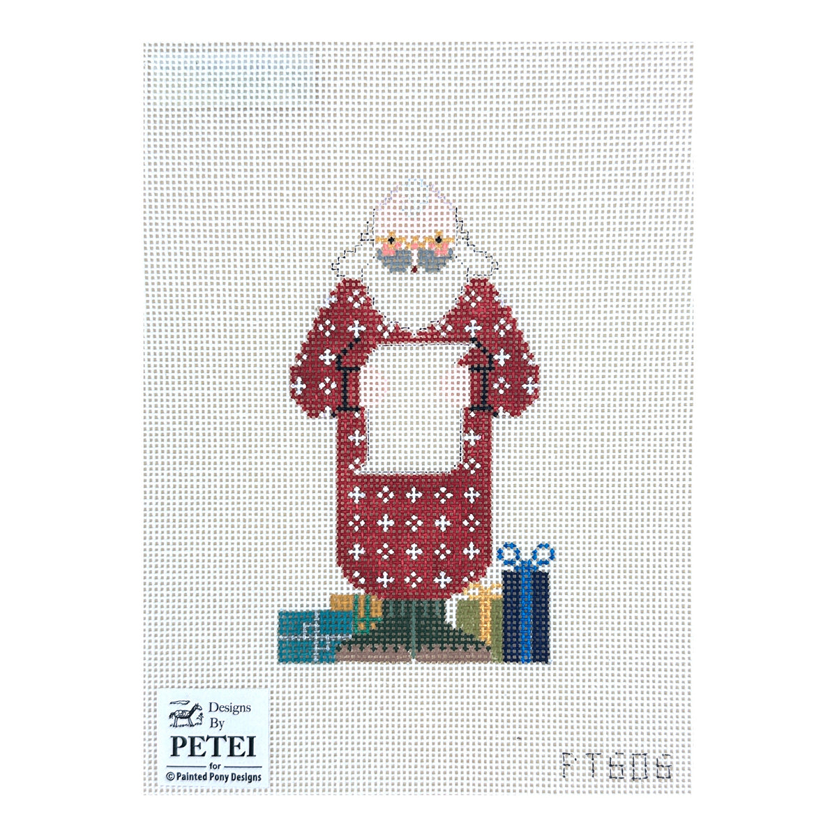 Painted Pony Designs Petei Santas: Checking it Twice Santa Needlepoint Canvas