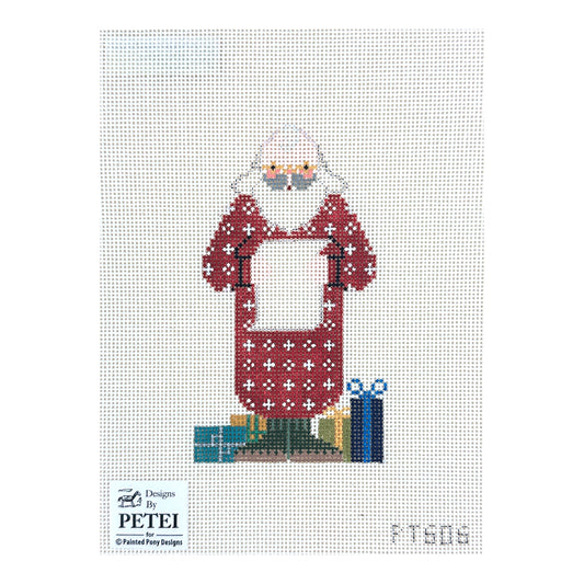 Painted Pony Designs Petei Santas: Checking it Twice Santa Needlepoint Canvas