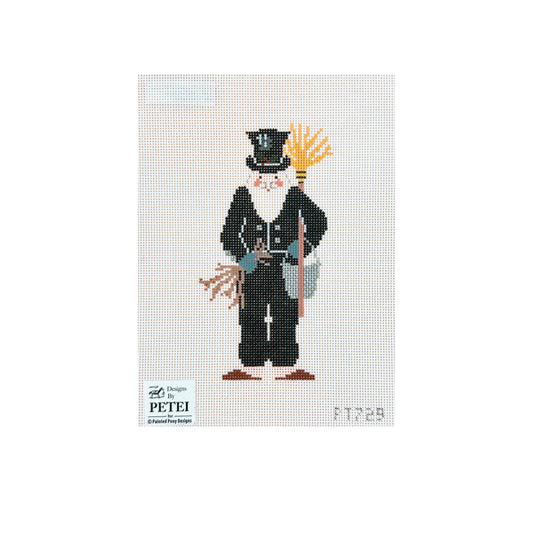 Painted Pony Designs Designs by Petei Chimney Sweep Santa Needlepoint Canvas