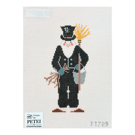 Painted Pony Designs Designs by Petei Chimney Sweep Santa Needlepoint Canvas