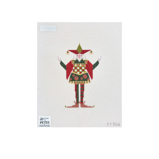 Painted Pony Designs Designs by Petei Court Jester Santa Needlepoint Canvas