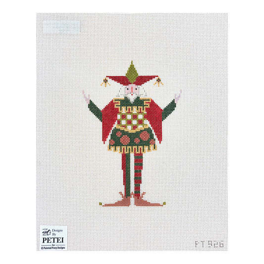 Painted Pony Designs Designs by Petei Court Jester Santa Needlepoint Canvas
