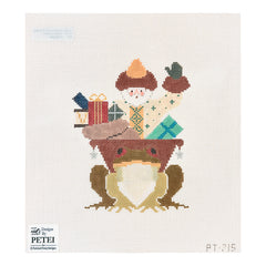 Painted Pony Designs Designs by Petei Frog Santa Needlepoint Canvas
