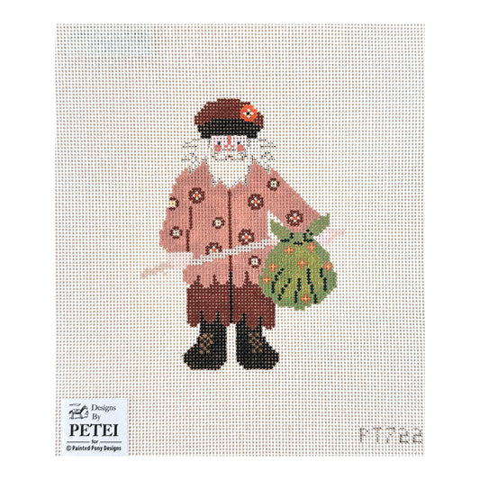 Painted Pony Designs Designs by Petei Knapsack Santa Needlepoint Canvas